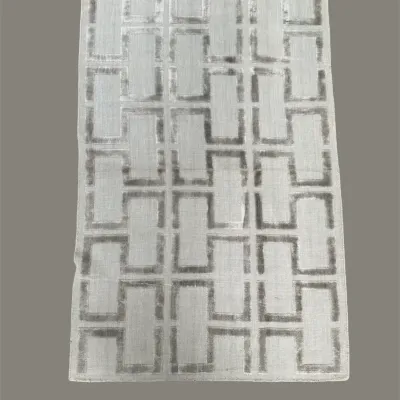 Modern neutral rug with geometric line pattern