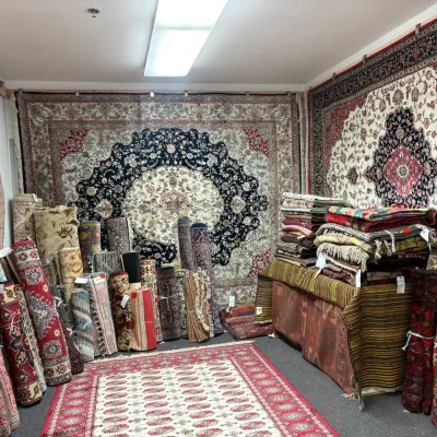 Showroom selection of large area rugs and runners