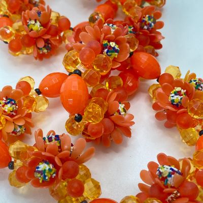 LOT 28: Vintage Lovely Line Green Watch with Orange Band, Statement Star Choker Necklace, Western Germany Graduated Color Beads and More