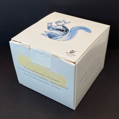 LOT 111: Swarovski Crystal Collection - SCS 10th Anniversary "The Squirrel" in Original Box with 2002 Bouquet of Roses
