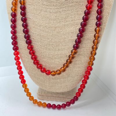 LOT 28: Vintage Lovely Line Green Watch with Orange Band, Statement Star Choker Necklace, Western Germany Graduated Color Beads and More