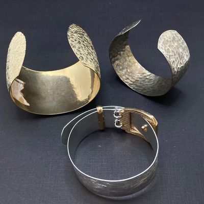 LOT 10: Large Collection of Assorted Style Gold Tone Bracelets