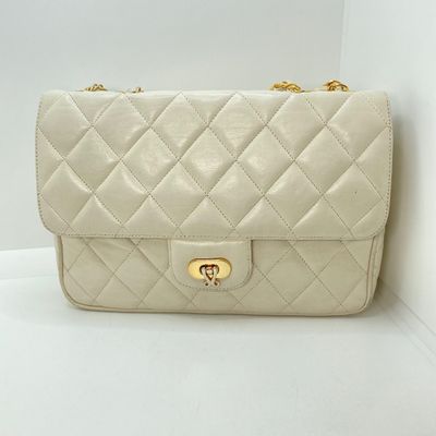 LOT 120: Jay Herbert New York Ivory Quilted Flap Bag
