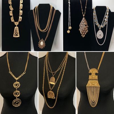 LOT 34: Large Collection of Statement Necklaces - Crown Trifari and More