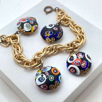 LOT 7: Vintage Braclets - Bangle and Millefiori Glass Bead Styles