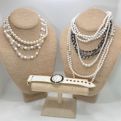 LOT 23: Fashion Jewelry Collection - Necklaces, Earrings and Watch