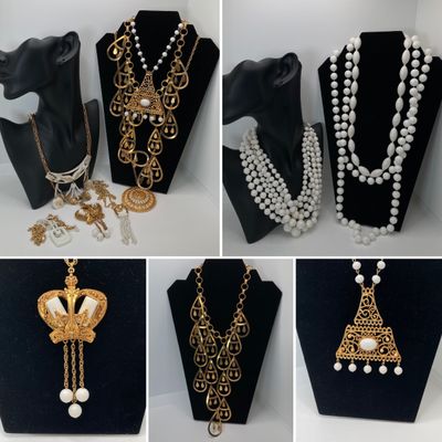 LOT 27: Collection of Statement and Faux Pearl Necklaces