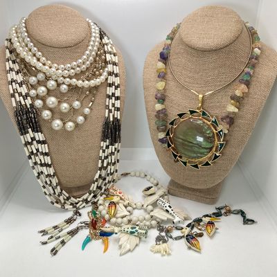 LOT 23: Fashion Jewelry Collection - Necklaces, Earrings and Watch