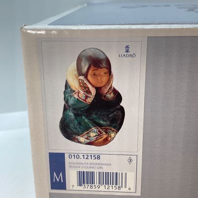 LOT 101: Lladro "Pensive Esquimo Girl" No. 2158 with Original Box