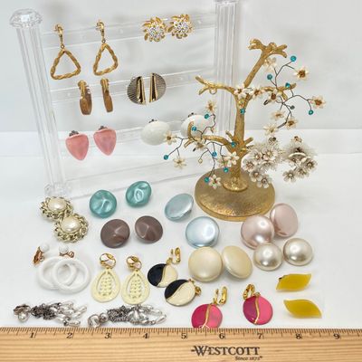 LOT 22: Collection of Vintage Clip-on Earrings - Coro, Napier and More