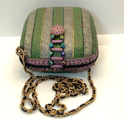 LOT 113: Motif by Mary Frances Hard Purse with Dust Bag 2174