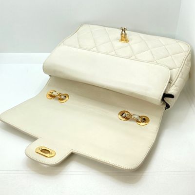 LOT 120: Jay Herbert New York Ivory Quilted Flap Bag