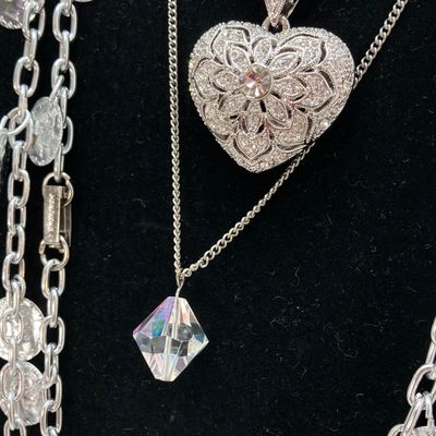 LOT 33: Large Collection of Silver Tone Necklaces