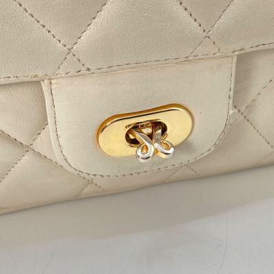 LOT 120: Jay Herbert New York Ivory Quilted Flap Bag