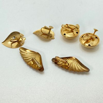 LOT 18: Vintage Screw-back and Clip-on Earrings - Goldette, Napier and More