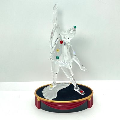 LOT 102: Retired Swarovski Crystal Pierrot Clown Figurine with Base
