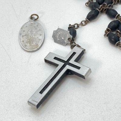 LOT 20: Vintage Religious Collection - Personalized Statue, Rosary Beads, Worry Beads and More