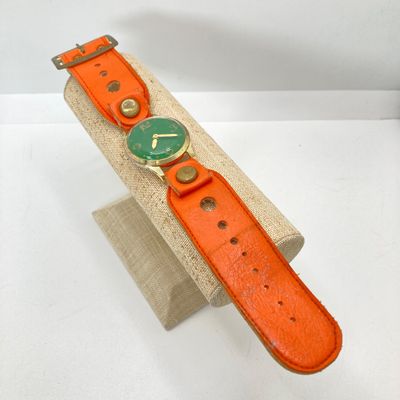 LOT 28: Vintage Lovely Line Green Watch with Orange Band, Statement Star Choker Necklace, Western Germany Graduated Color Beads and More