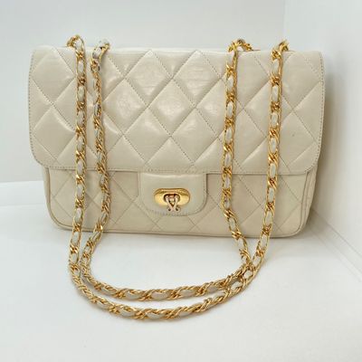 LOT 120: Jay Herbert New York Ivory Quilted Flap Bag