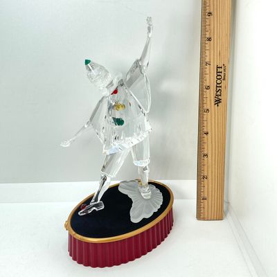LOT 102: Retired Swarovski Crystal Pierrot Clown Figurine with Base