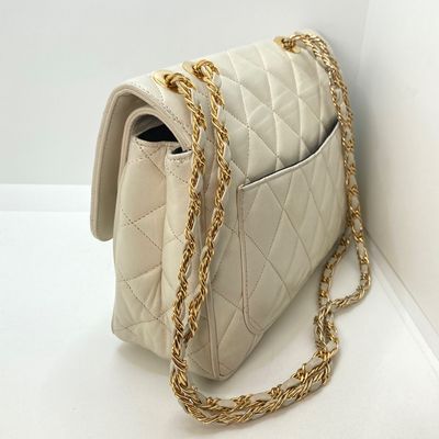 LOT 120: Jay Herbert New York Ivory Quilted Flap Bag