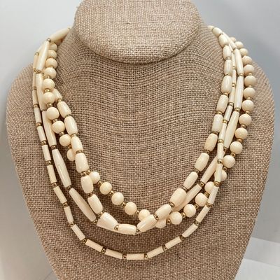 LOT 32: Gold Tone Statement Necklaces, Namruf Swiss Made 17 Jewels Necklace Watch and More