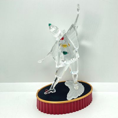 LOT 102: Retired Swarovski Crystal Pierrot Clown Figurine with Base