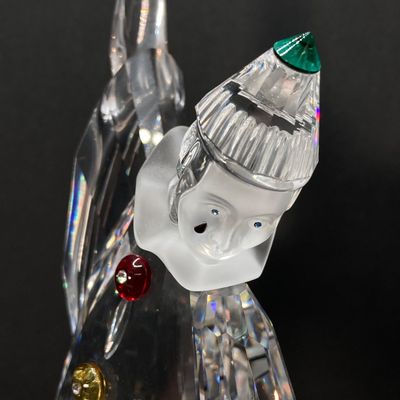LOT 102: Retired Swarovski Crystal Pierrot Clown Figurine with Base