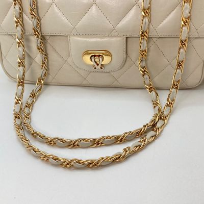 LOT 120: Jay Herbert New York Ivory Quilted Flap Bag
