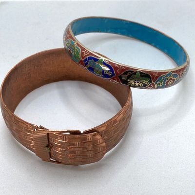 LOT 7: Vintage Braclets - Bangle and Millefiori Glass Bead Styles