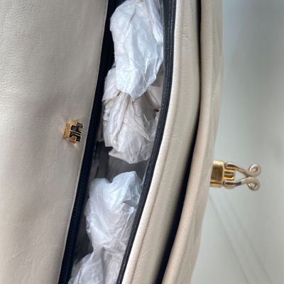 LOT 120: Jay Herbert New York Ivory Quilted Flap Bag