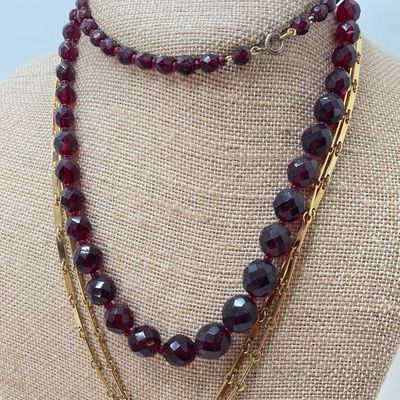 LOT 32: Gold Tone Statement Necklaces, Namruf Swiss Made 17 Jewels Necklace Watch and More