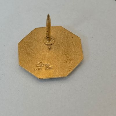 LOT 103: Vintage Jewelry - Gold Filled State of New Jersey 5 Years Service Pin, Stick Pin and Two Rings
