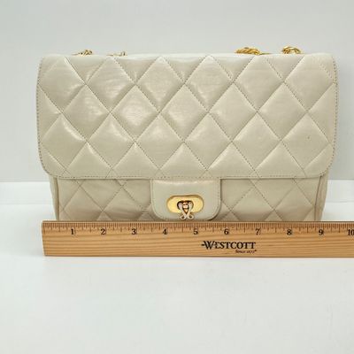 LOT 120: Jay Herbert New York Ivory Quilted Flap Bag