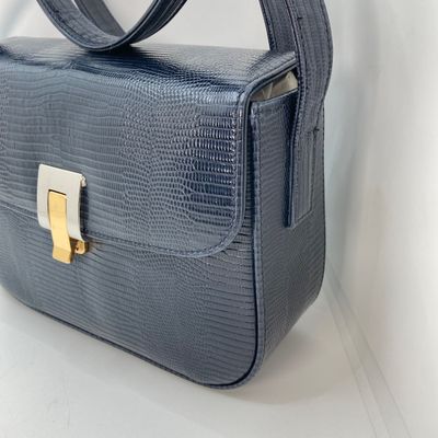 LOT 119: Blue Made in Pait Au Canada Zenith Handbag with Shoulder Strap with Dust Bag