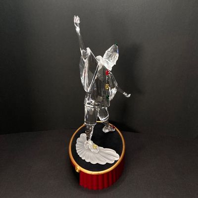 LOT 102: Retired Swarovski Crystal Pierrot Clown Figurine with Base