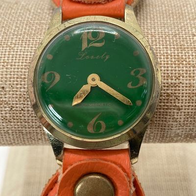 LOT 28: Vintage Lovely Line Green Watch with Orange Band, Statement Star Choker Necklace, Western Germany Graduated Color Beads and More