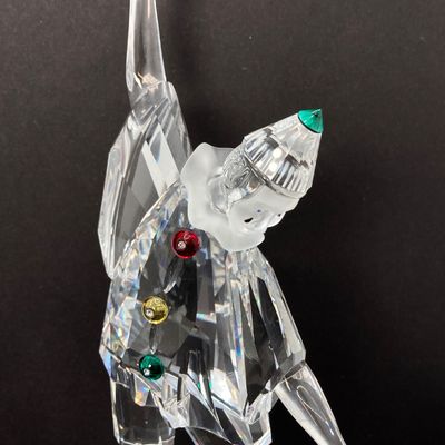 LOT 102: Retired Swarovski Crystal Pierrot Clown Figurine with Base