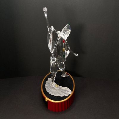 LOT 102: Retired Swarovski Crystal Pierrot Clown Figurine with Base