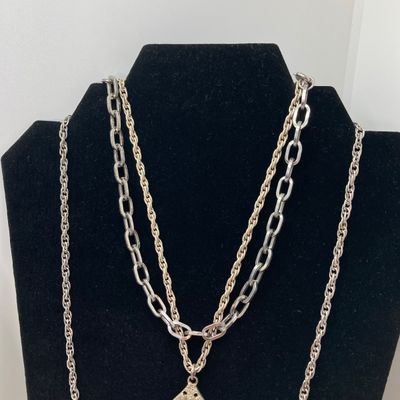 LOT 31: Large Collection of Silver Tone Necklaces - Statement Styles and More