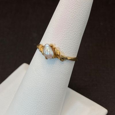 LOT 103: Vintage Jewelry - Gold Filled State of New Jersey 5 Years Service Pin, Stick Pin and Two Rings