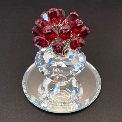 LOT 111: Swarovski Crystal Collection - SCS 10th Anniversary "The Squirrel" in Original Box with 2002 Bouquet of Roses