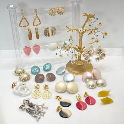 LOT 22: Collection of Vintage Clip-on Earrings - Coro, Napier and More