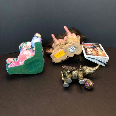 LOT 110: NyForm - The Original Trolls, Jay Strongwater Elephant, Onyx Dice and More
