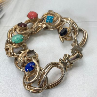 LOT 25: Vintage El Producto Box filled with Craft Jewelry and More