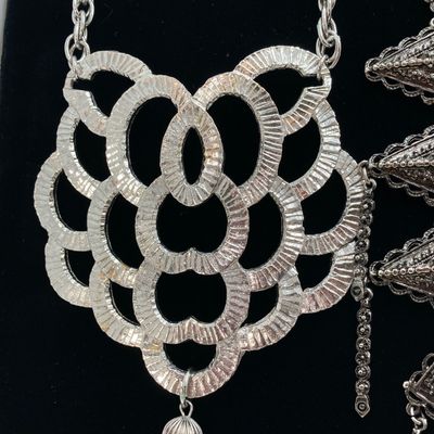LOT 33: Large Collection of Silver Tone Necklaces