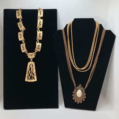 LOT 34: Large Collection of Statement Necklaces - Crown Trifari and More
