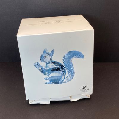 LOT 111: Swarovski Crystal Collection - SCS 10th Anniversary "The Squirrel" in Original Box with 2002 Bouquet of Roses