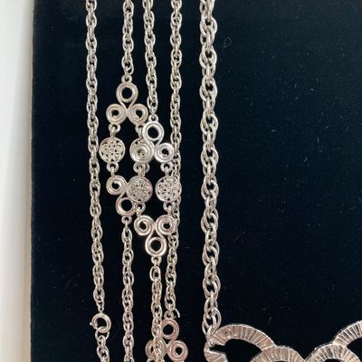 LOT 31: Large Collection of Silver Tone Necklaces - Statement Styles and More