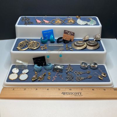 LOT 14: Large Collection of Assorted Vintage Pierced Earrings